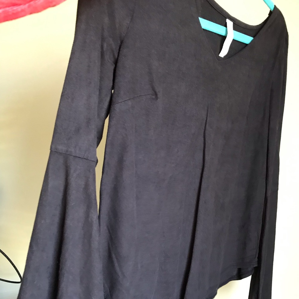 Suede Bell long sleeve top